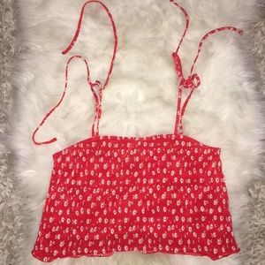 Miss Selfridge Red Floral Top Size 8